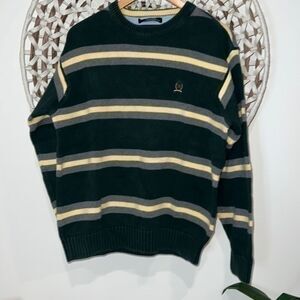Tommy Hilfiger green and yellow vintage knit sweater size large